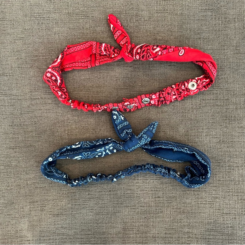Blue and Red bandana headbands